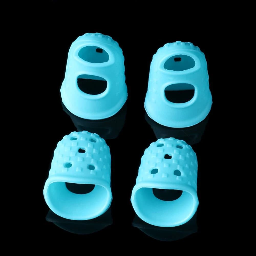 Set di 4 Protezioni per Dita Antiscivolo in 6 Colori per Ukulele e Chitarra, Accessori per Protezione delle Dita