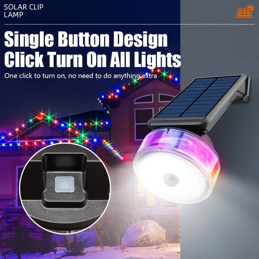Luci esterne solari Sensore di movimento Lampada esterna con luce a corda per recinzione Cortile Patio Decorazione da parete Luce solare impermeabile da giardino