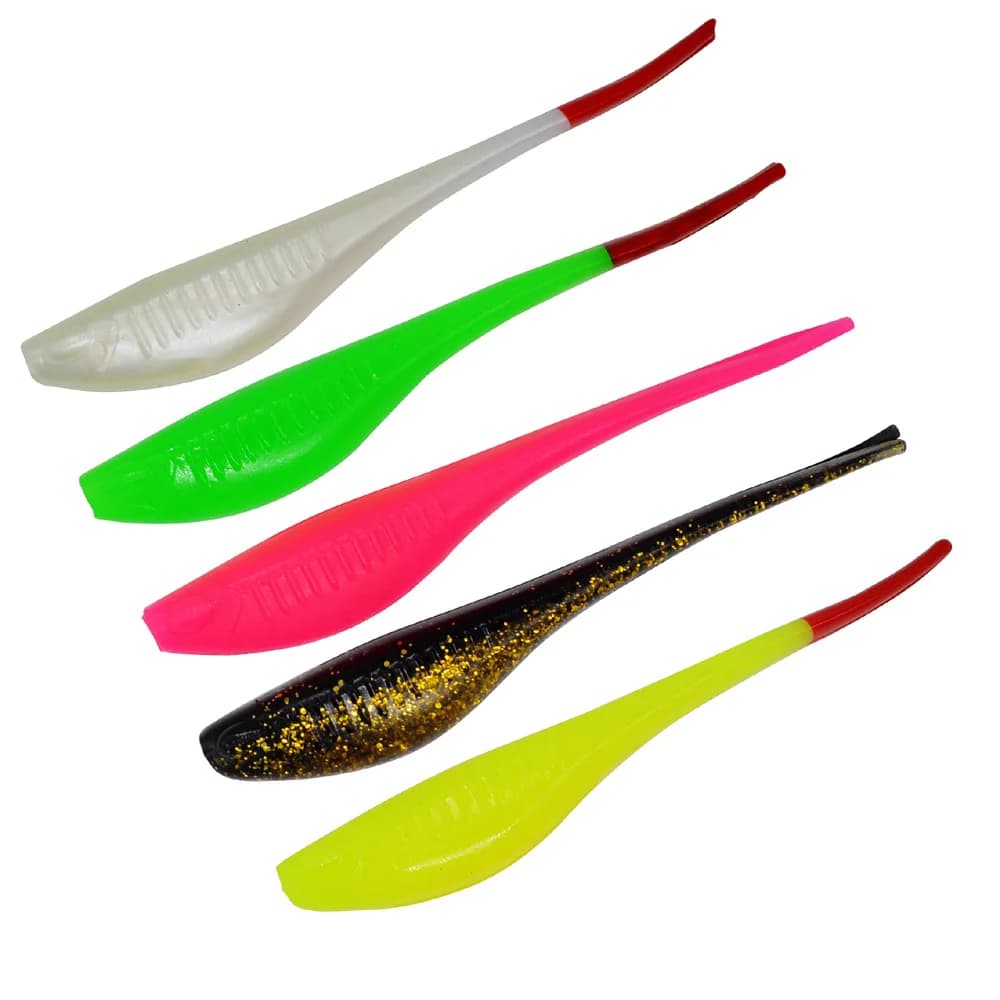 Esca da Pesca Artificiale Morbida a Coda a Forcella 12cm 10g Galleggiante Flessibile - Lotto 5 Pezzi IN OFFERTA