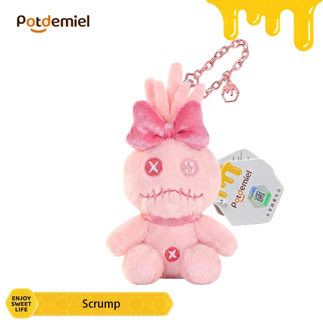 Potdemiel Disney Lilo Stitch Scrump Plush Rag Doll Keychain Classic Rag Doll Phone Charm Key Ring Holiday Kids Gift Collectible