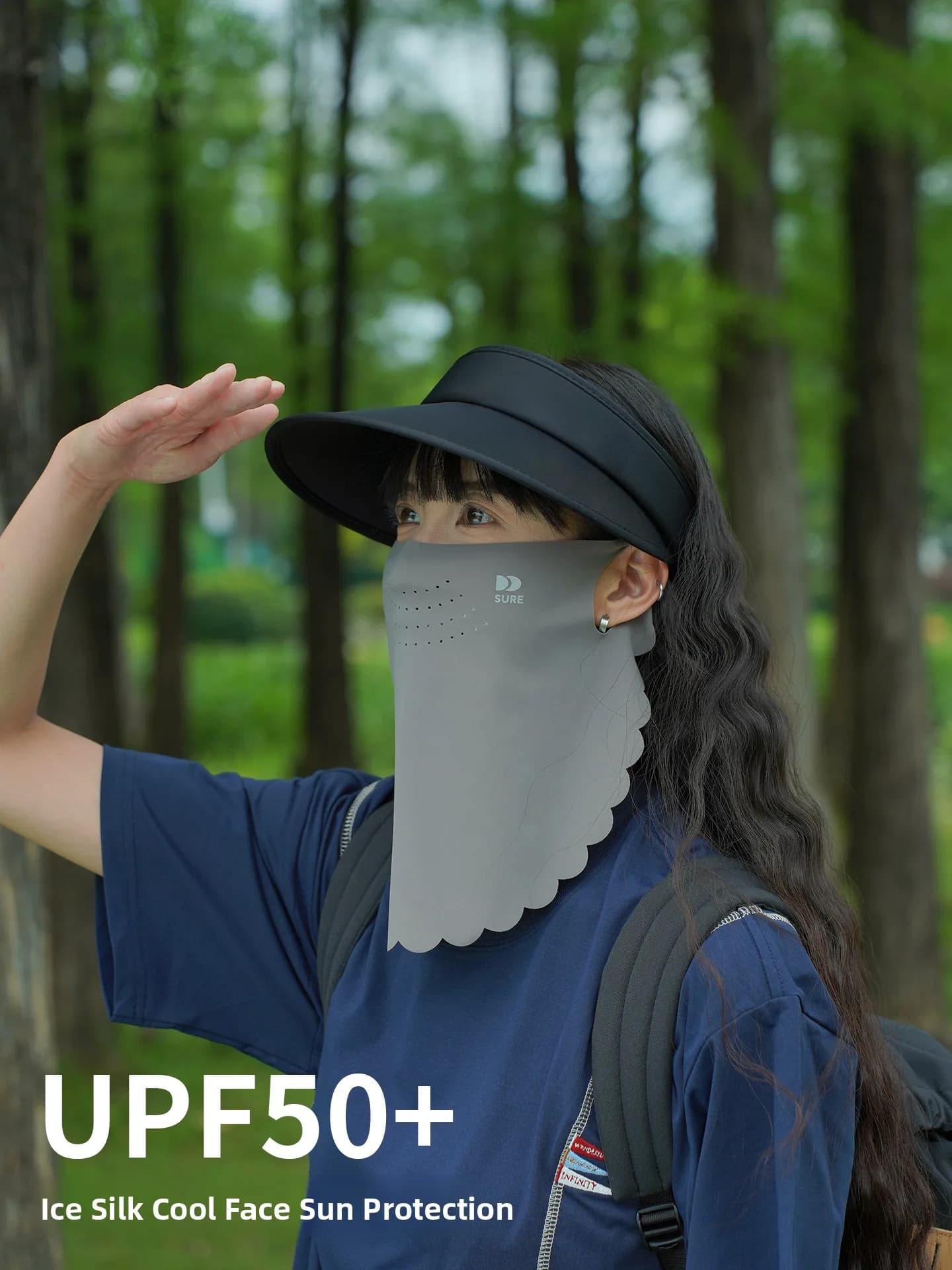 Seamless frozen silk sunscreen, summer, thin, breathable, floral, covering face and neck for cycling, unisex
