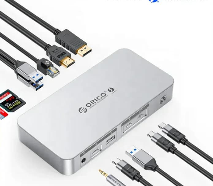 Docking Station Certificated Thunderbolt4 ORICO, Type C to HDMI 8K, USB Hub for MacBook M1 M2 and Windows Displaylink with Chain Link