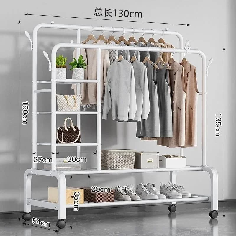 Movable Clothes Hanger Coats Racks Clothing Rack Shelfs Stand Shoe Organizer Porte Manteau Mural Chair Sofa Jingle Bells D634