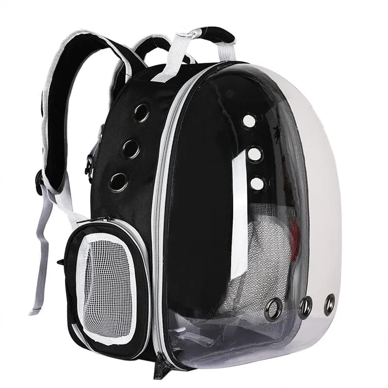 Cat Carrier Pet Backpack Outdoor Portable Transparent Space Capsule Breathable Nylon Zipper Closure Pet Bag