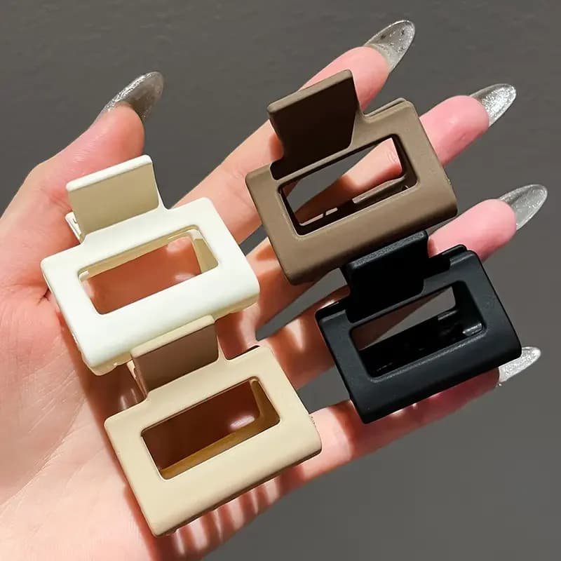 1Pc frosted multi-color mini block small grab clip hair claw high grip braid tidying shark clip