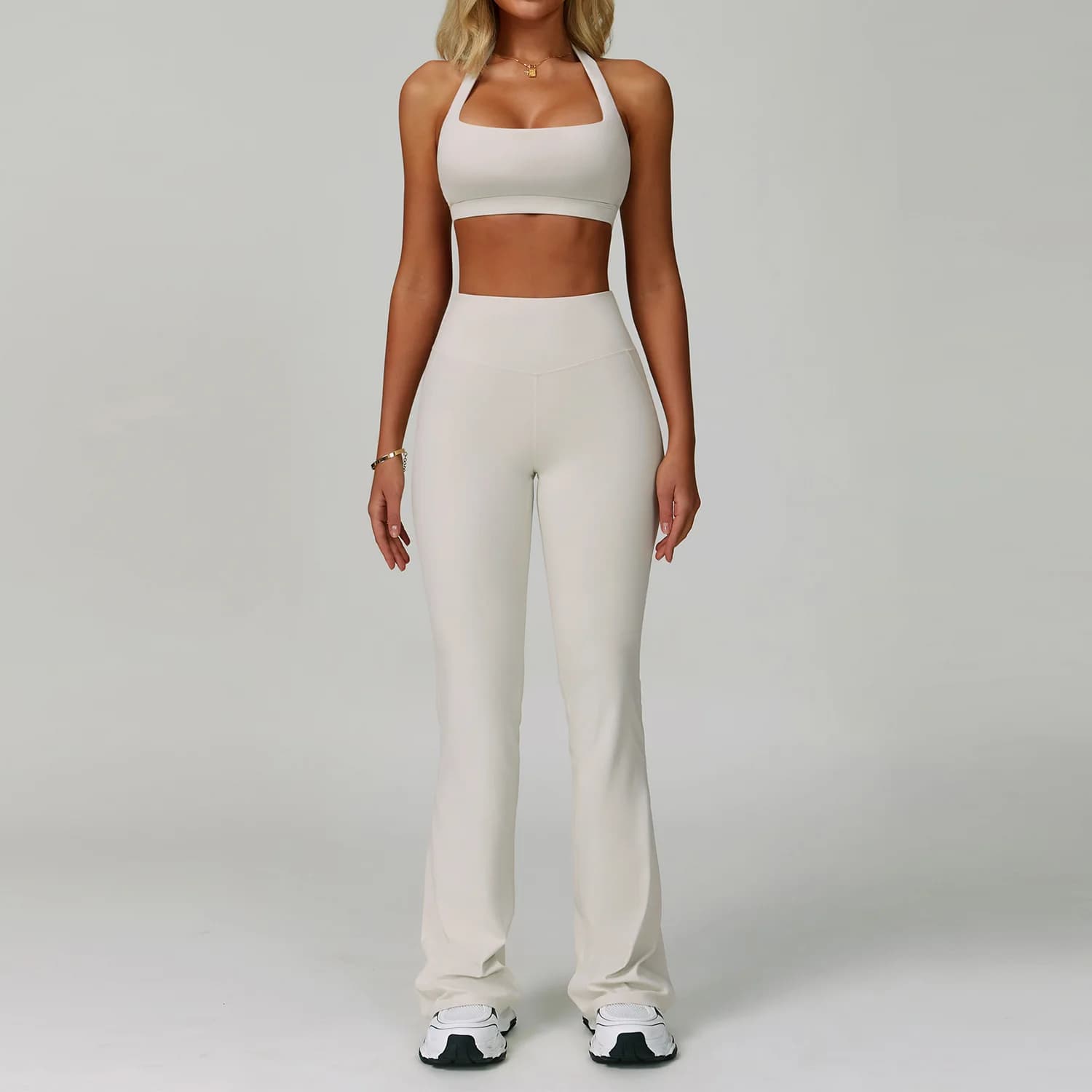 Completo Sportivo da Donna 2 Pezzi, Abbigliamento da Palestra Senza Cuciture, Leggings e Reggiseno Sportivo per Fitness