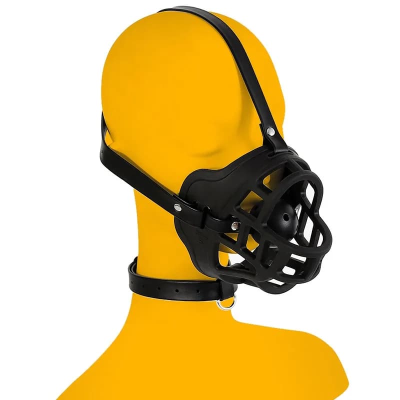 Maschera Bdsm in pelle morbida museruola per cani in Silicone testa per Bondage imbracatura per morso di palla bavaglio Fetish Puppy Play Slave Pet gioco di ruolo giocattolo del sesso