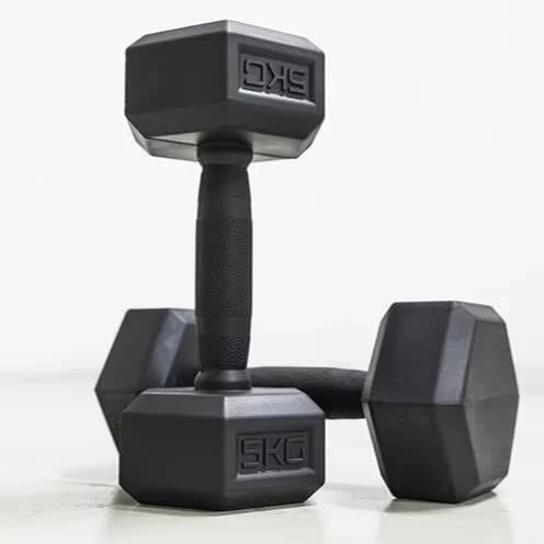 High Quality 6-Sided Rubber Coated Hex Dumbbells-Cast Iron Core Precision Weight Non-slip Custom for Home Gym Fitness Center Use