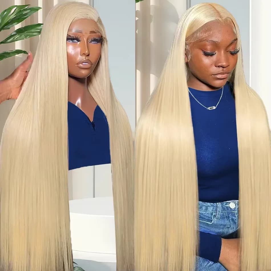 Wig Liscia Effect Honey Blond 613 Density 220% 40 Inches, Wig Colored with Remy Brazilian Hair, Front Wig HD 13x4 13x6 with Pizzo