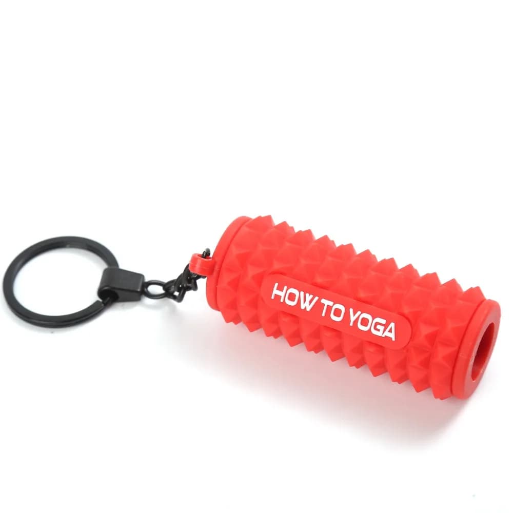 Mini Foam Roller for Die Massage, Silicone Keyring Sports Style, Bag Decoration, Muscular Relaxation
