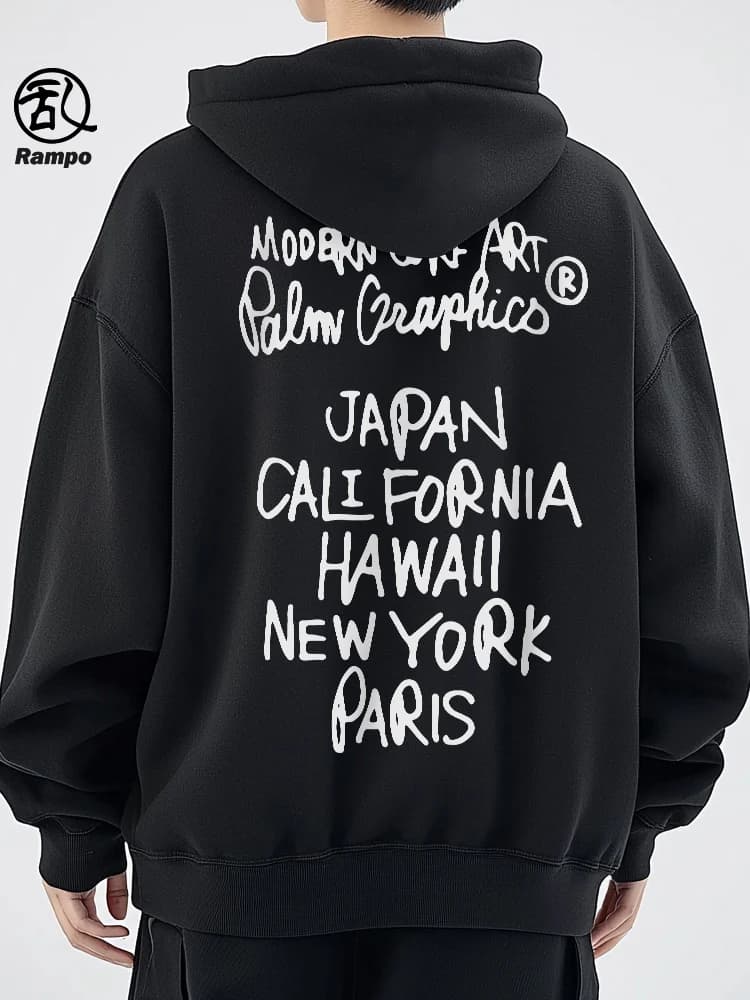 Oversize Hoodie Men's Trendy Brand Spring American Letter Print Casual Loose Heavy High Street Hooded Sweatshirt