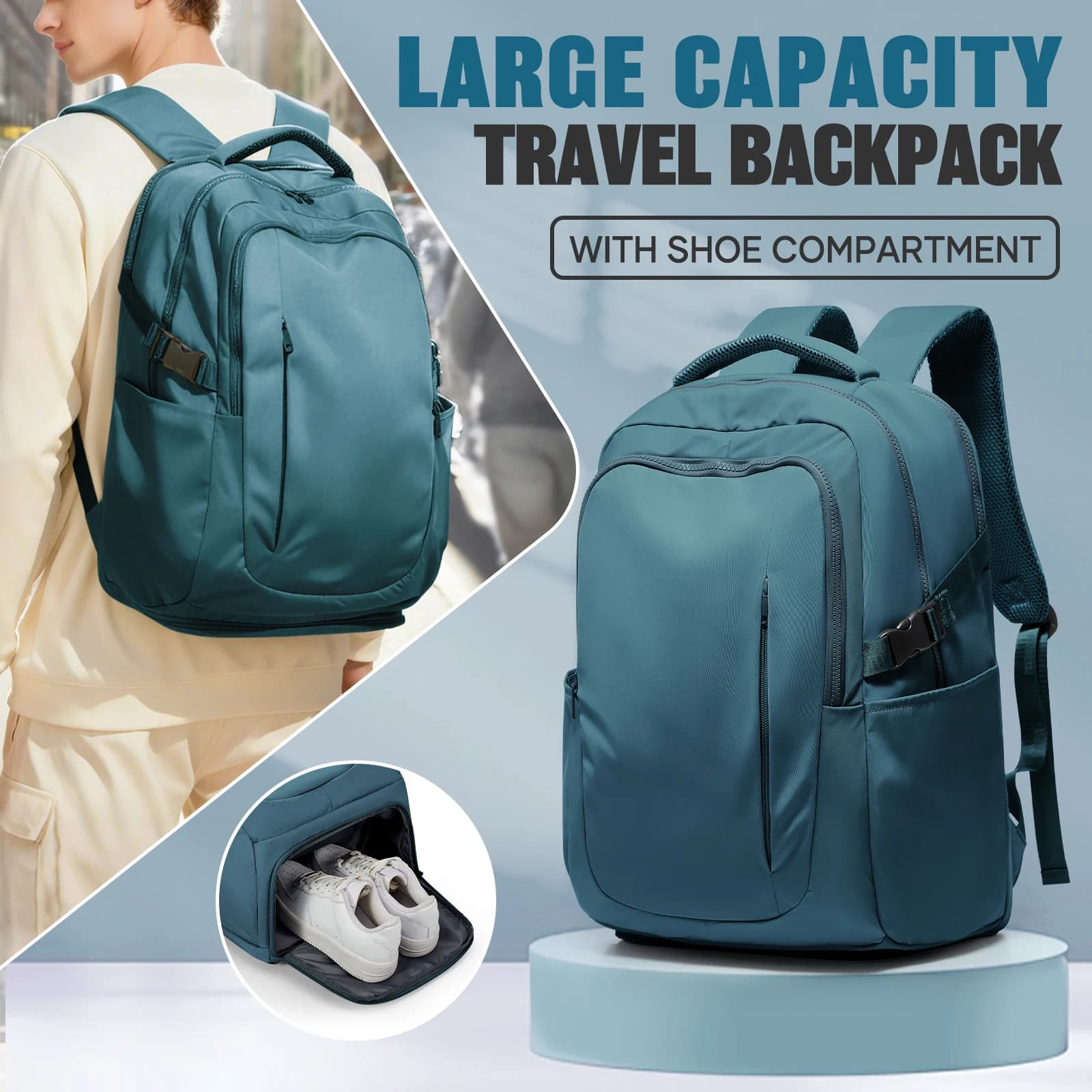 Zaino da viaggio Easyjet Cabin Bag con scomparto per scarpe, zaino per laptop, borsa per bagaglio a mano, zaino da uomo e da donna, zaino per la scuola