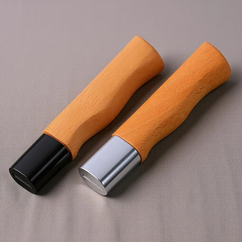 Kit di 2 Pezzi per Sostituzione Manici in Legno di Palissandro per Coltelli da Cucina, Impugnatura Ergonomica Antiscivolo Adatta per Coltelli da Chef e per Verdure