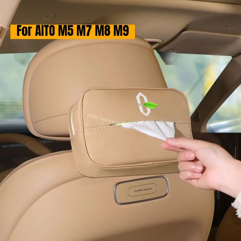 Porta Fazzoletti per Auto AITO M5 M7 M8 M9, Dispenser di Carta Igienica Sospeso, Borsa Organizer Protettiva, Accessori