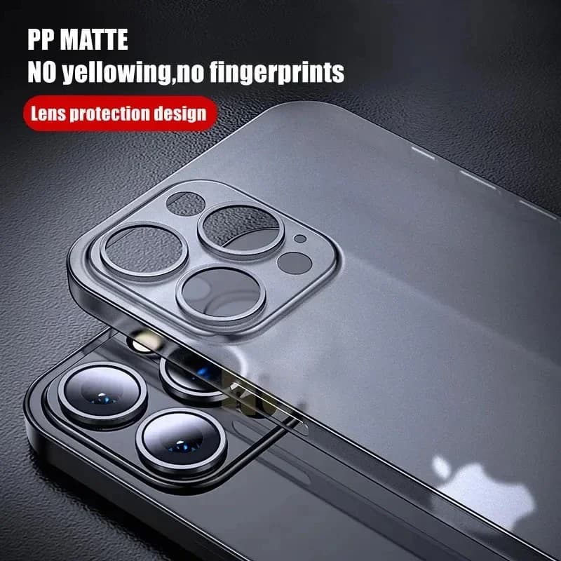 Custodia Ultra sottile opaca trasparente da 0.3mm per iPhone 16 15 14 Plus 13 12 Mini 11 Pro Max Cover posteriore smerigliata rigida in PP Soft Shell