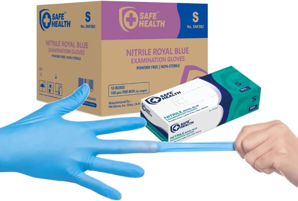Guanti in nitrile da 4 mil per uso medico, alimentare e per la pulizia, senza lattice, senza polvere, monouso, blu
