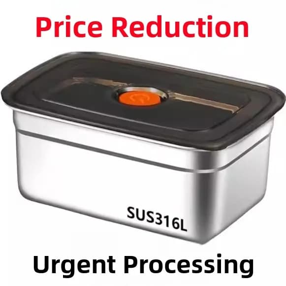 Contenitore per Alimenti in Acciaio Inox 36 con Coperchio, Scatola per Conservazione Freschezza, Contenitore Rettangolare per Pranzo, Ecologico