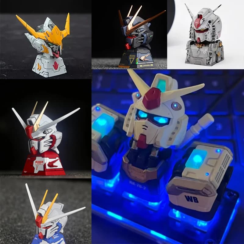 Nuovi Keycap Rx-78 per Tastiera Meccanica, Set di Tre Keycap 3D Creativi, Collezione Personalizzabile, Tema Anime