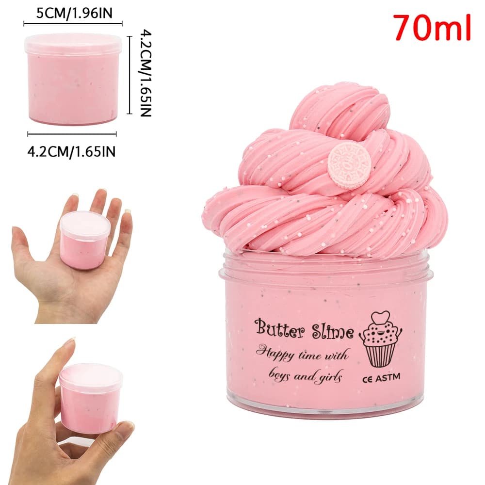 H70ml Chocolate Cookies Butter Slime Kit With Scented Slime Soft Fluffy Putty DIY Plasticine Birthday Gift Toys For Party Favors