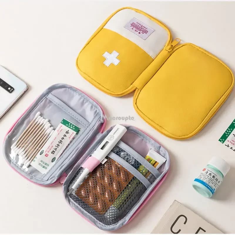 Kit Medico di Pronto Soccorso Portatile, Borsa per Medicinali da Viaggio, Campeggio e Emergenze, Mini Organizer EDC, Astuccio per Pillole