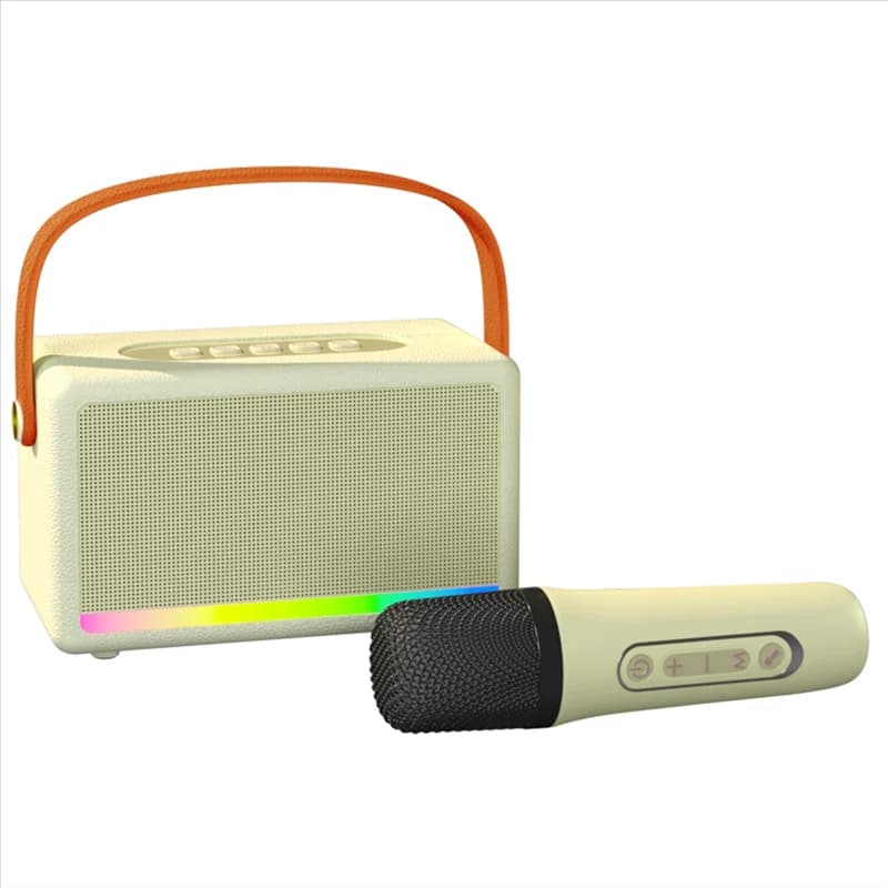 Macchina per karaoke superiore per bambini Adulti Mini altoparlante portatile per karaoke Bluetooth con microfono wireless Luce a LED per banchetti