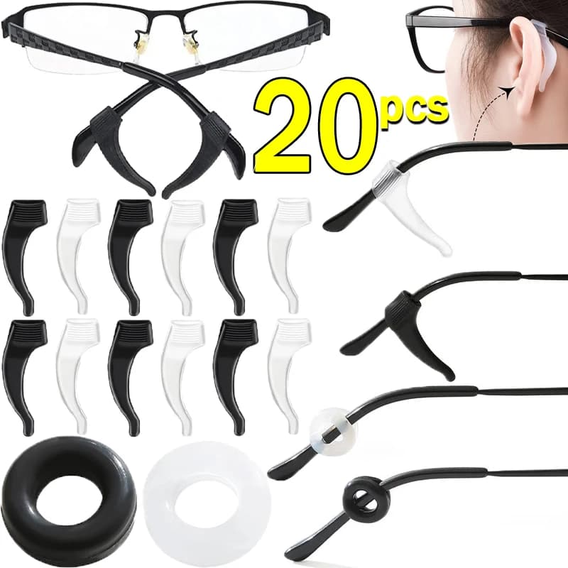 1/10 paia antiscivolo gancio per l'orecchio occhiali in silicone trasparente antiscivolo occhiali anti caduta auricolari occhiali da sole telaio manica elementi di fissaggio