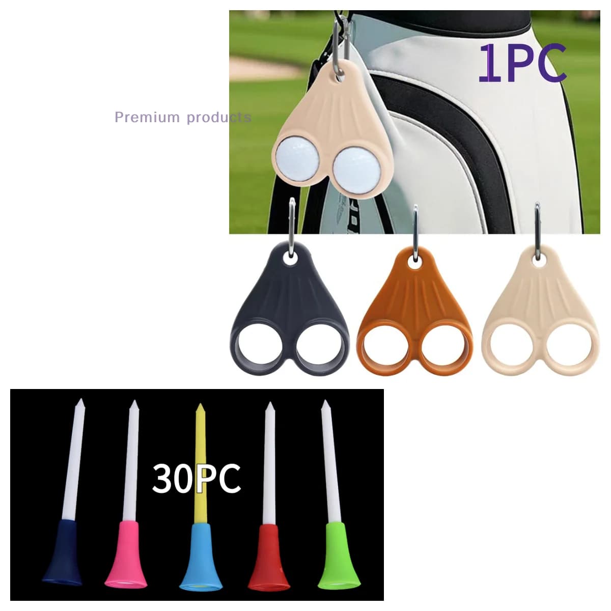 Custodia protettiva 1/30PC Porta sacca per palline da golf Borsa sportiva portatile per palline da golf Grandi accessori da golf Porta palline da golf divertente