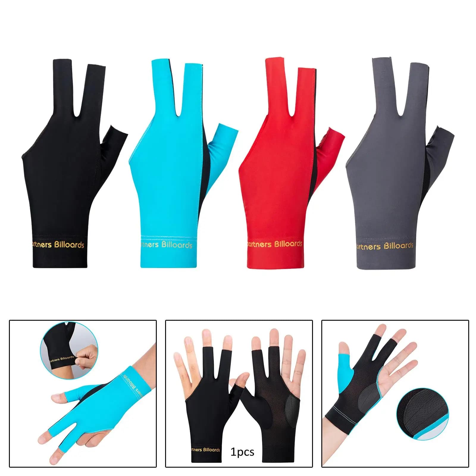 3 billiard gloves, comfortable pool cue gloves, cue accessories, professional