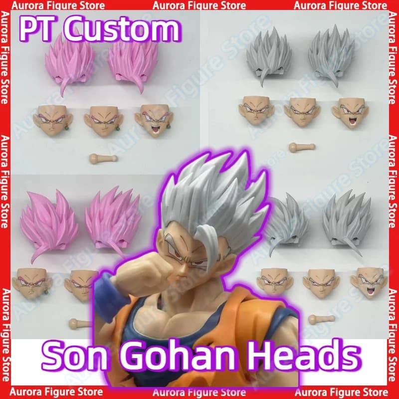 Accessori per Testa di Son Gohan SSJ Ultimate Gohan Beast, Personalizzati PT KO HM Dragon Ball SHF, Giocattoli Action Figure Anime