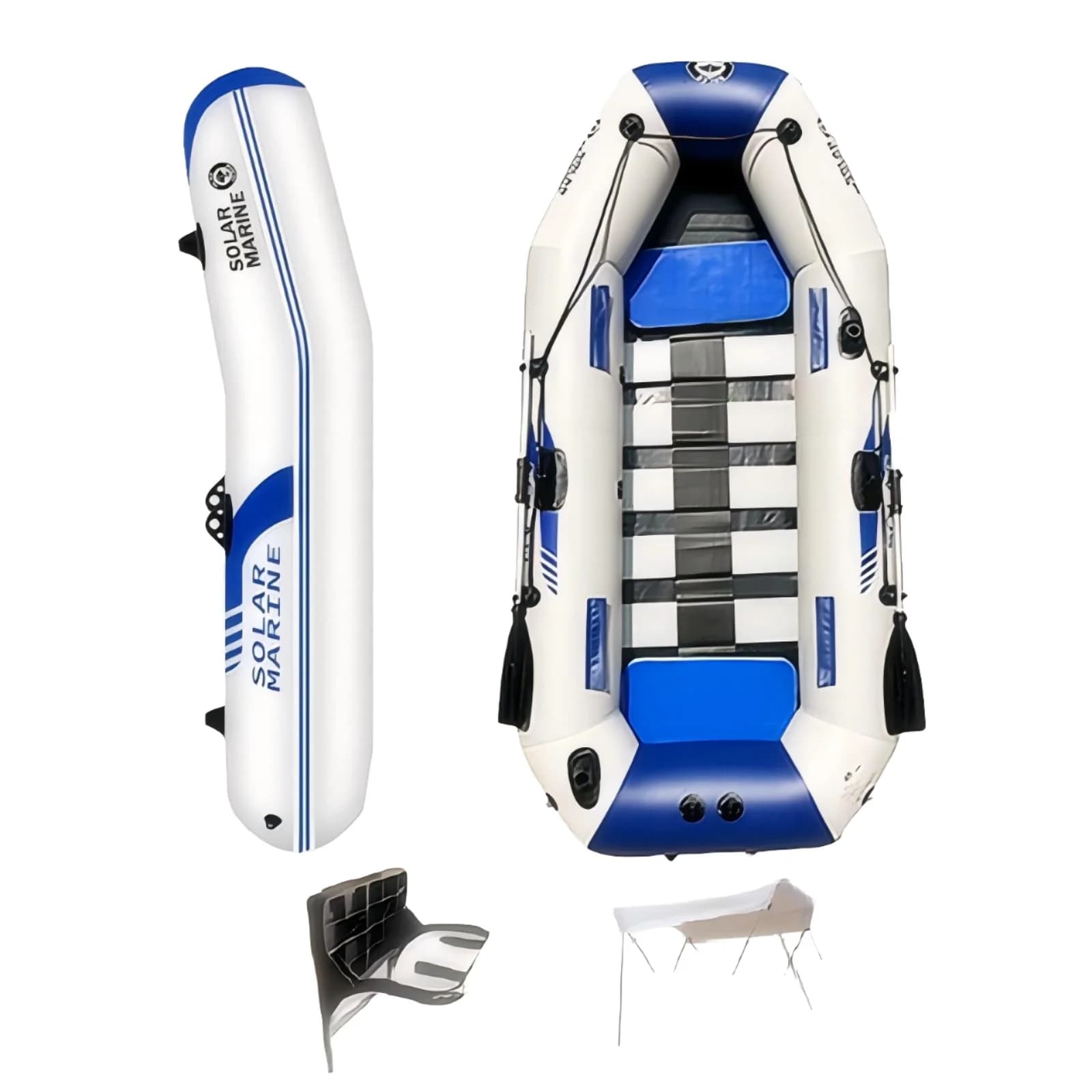Kayak da Pesca Singolo in PVC Gonfiabile con Fondo a Doghe, Canoa con Pagaia e Pompa, per Rafting, Surf e Canottaggio