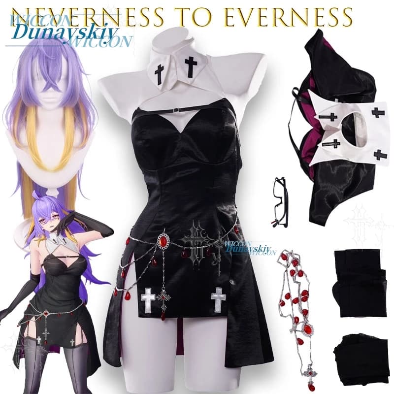 Neverness To Everness Fadia Night Secret Home Wear Pajamas Cosplay Costume Costume Anime MisaMisa Gothic Black Uniform Skirt cos