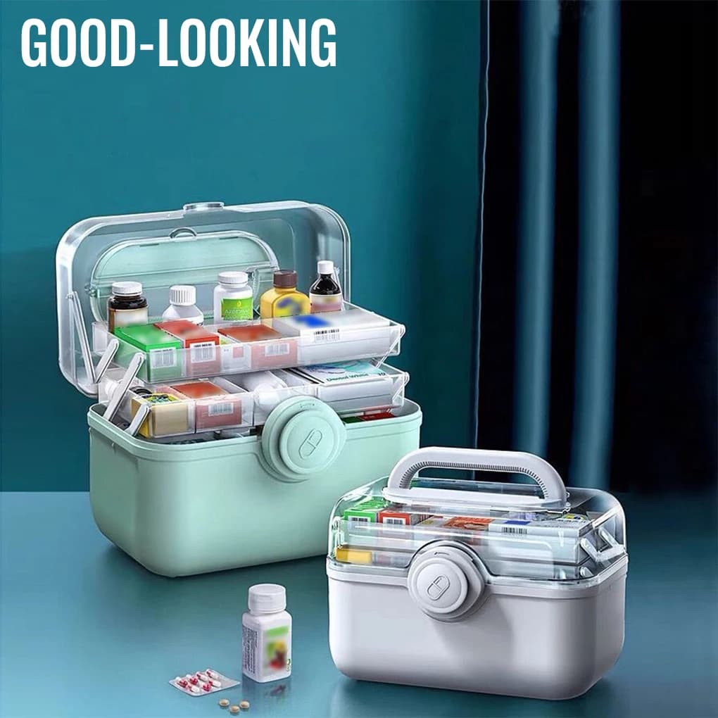 Contenitore per pillole, kit di pronto soccorso, organizer, contenitore in plastica per la casa