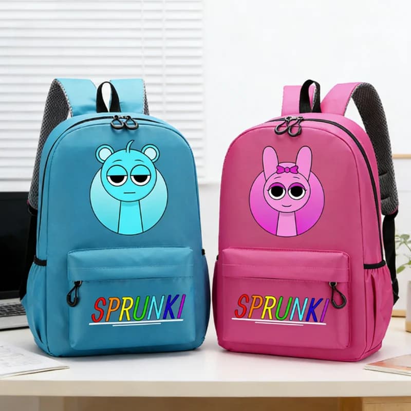 Nuovo Zaino Scolastico Sprunkis con Stampa di Personaggi Anime, in Tessuto Oxford, Impermeabile, alla Moda, con Riduzione del Carico, per Studenti, Porta Laptop, Idea Regalo