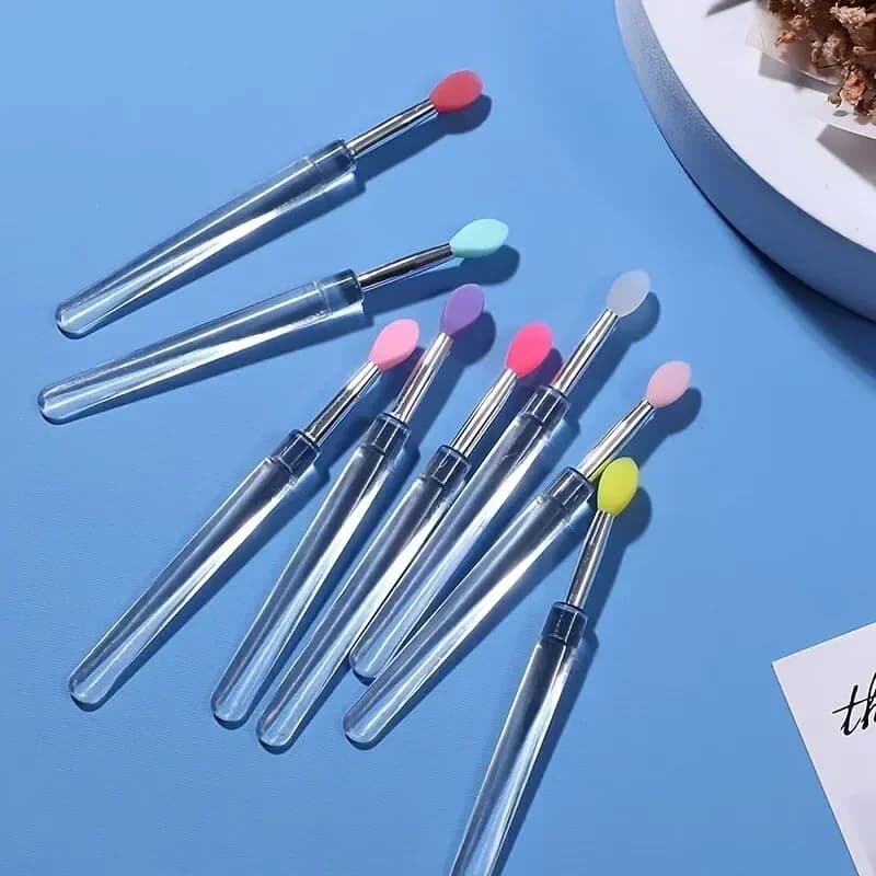 VVOCCI Set di 8 Pennelli in Silicone per Applicazione di Rossetto, Crema e Lucidalabbra, Pennelli per Trucco e Ombretto