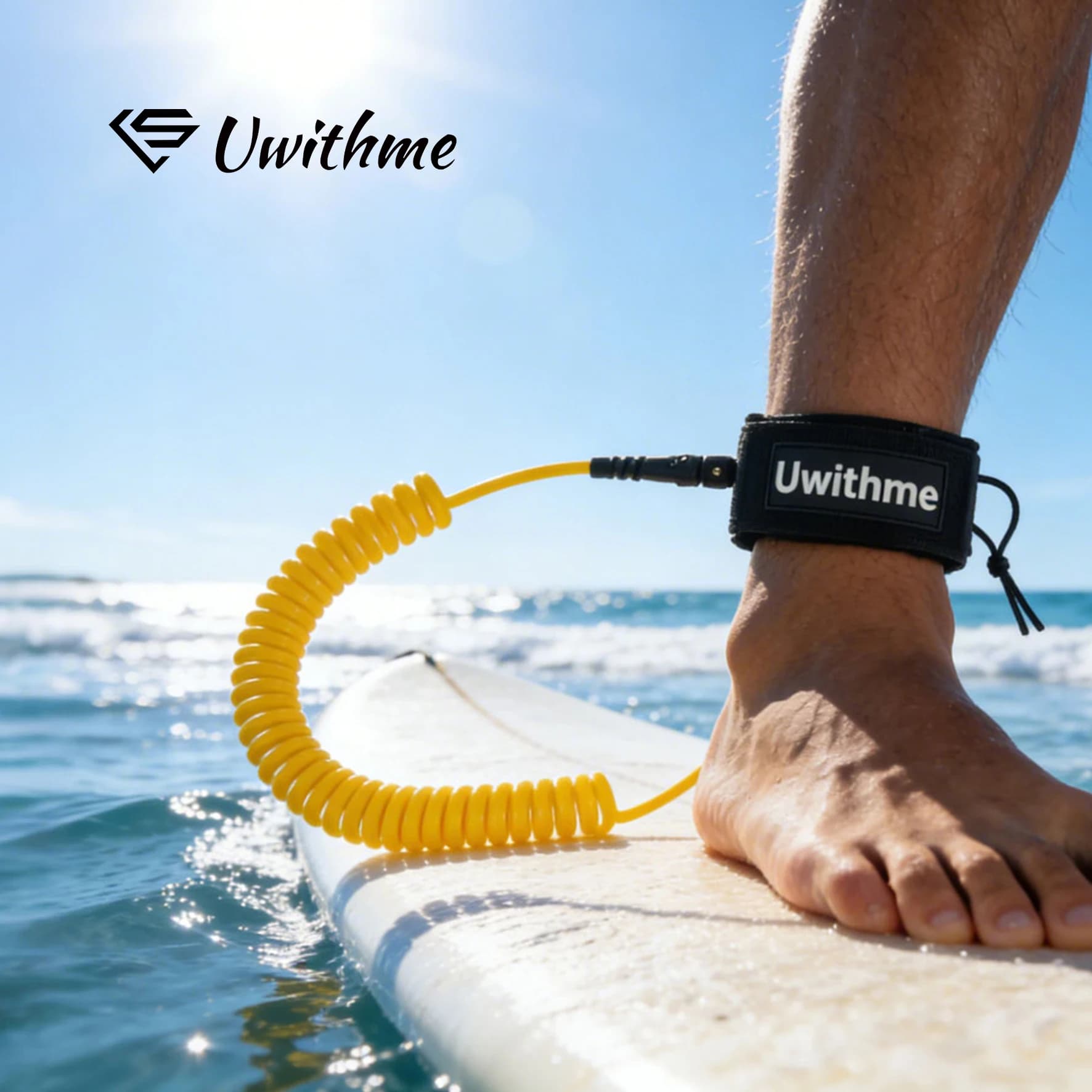 7mm sup Bordo gamba del piede Corda TPU Surf Stand UP Paddle Tavola da surf Elastico alla caviglia Tavola da surf Corda del piede di sicurezza Surf Accessori