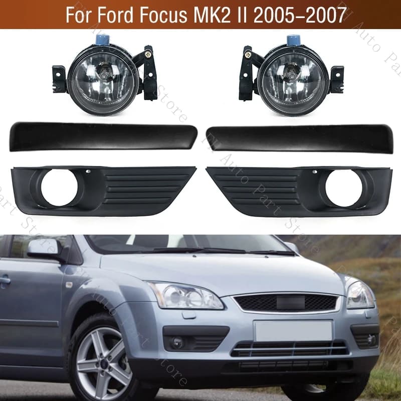 Auto bumper Front Buckle Lamp Light Cover Frame Hood Grid Stripper for Ford Focus MK2 II 2005 2006 2007 Fendinebbia