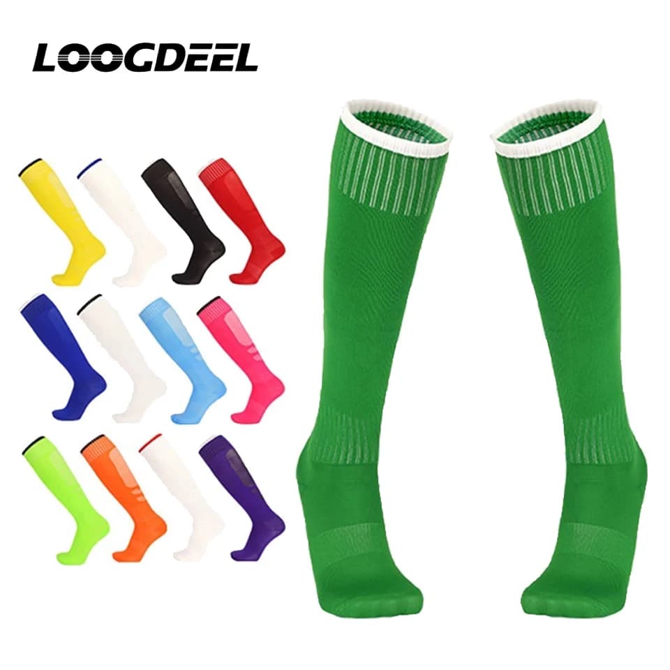 Loogdeel 1 pair of long football socks up to the knee in spandex for children, football stockings, baseball, ankle socks for adults and children