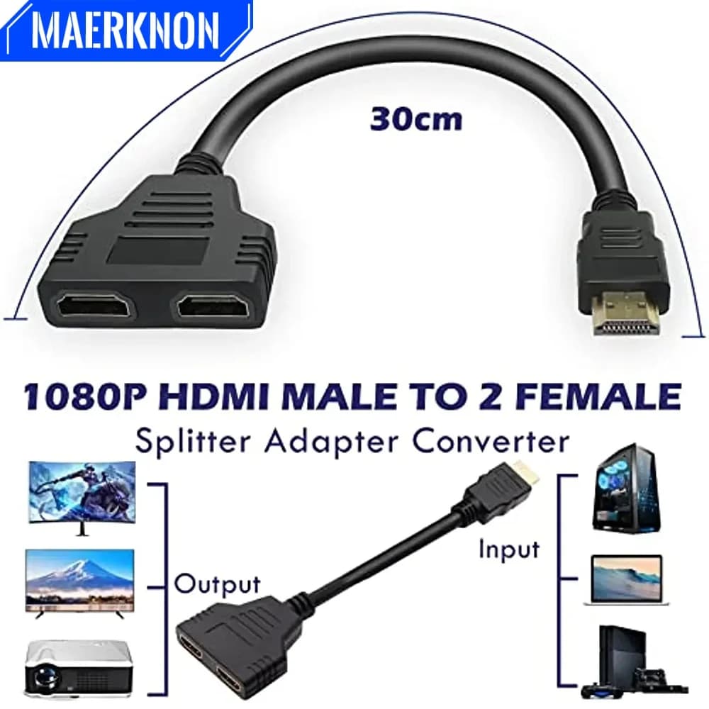 Splitter HDMI 1080P Double Doors Splitter compatible HDMI Cable 1 input 2 outputs Audio interface for LCD TV Box PS3 Portable monitor 1080P