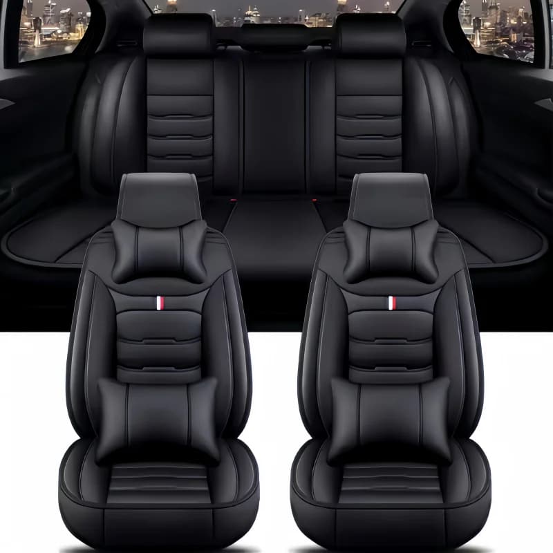 Car Seat Covers Pu Simple Leather Car Covers With Pillows Complete Leather Set for Car Multicolor Wholesale 9D Auto Car Save Universal