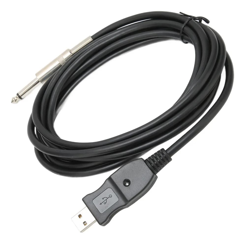 Cavo USB a jack da 6,35 mm per chitarra, USB Maschio a Jack Mono da 6,35 mm, Cavo per Chitarra Elettrica da 3 Metri, Adattatore Cavo Audio per Microfono Esterno