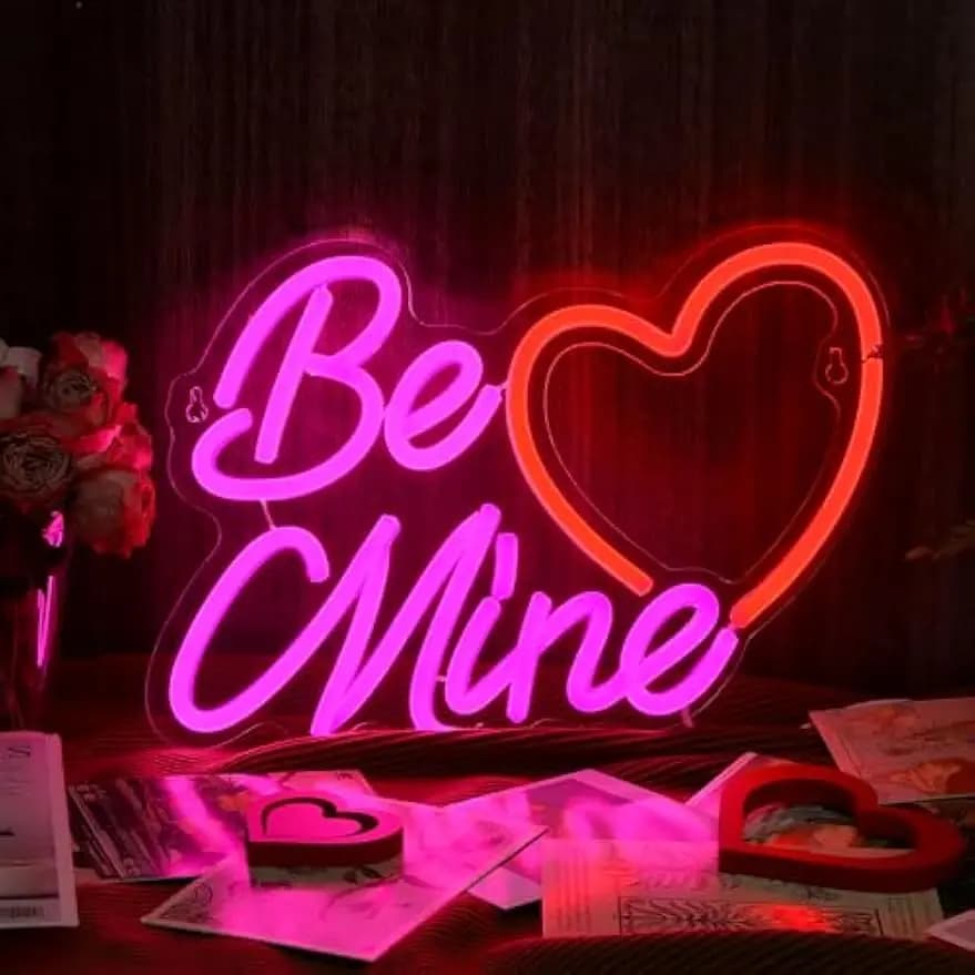 Insegna Luminosa al Neon 'Be Mine' USB Dimmerabile LED per Camera da Letto, Soggiorno, Club, Bar, Man Cave, Regali per Feste, Decorazione Murale