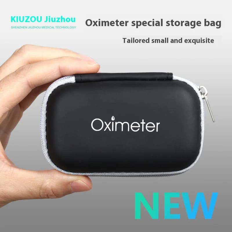 JUSTLANG Borsa portaoggetti per pulsossimetro Borsa per pulsossimetro da dito Borsa portaoggetti portatile con cerniera Supporto con cerniera Layout ragionevole