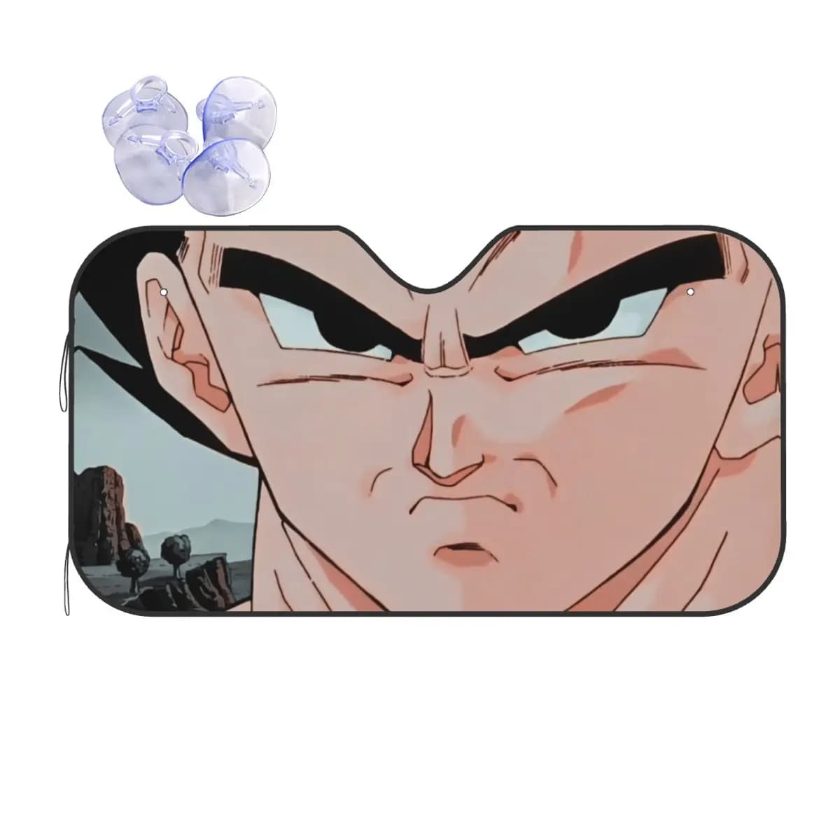 Parasole per Parabrezza Dragon Ball Anime 76x140cm, Protezione Solare in Alluminio con Occhi Super Saiyan