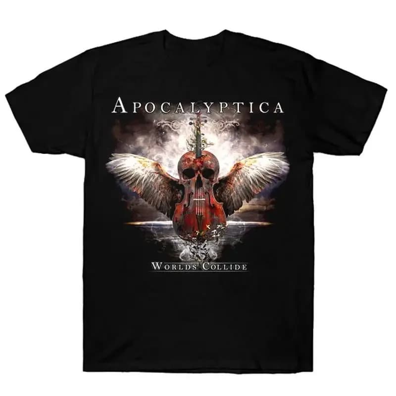 Vtg Apocalyptica Worlds Collide For Fans Cotton S 5Xl Black T Shirt Sg095