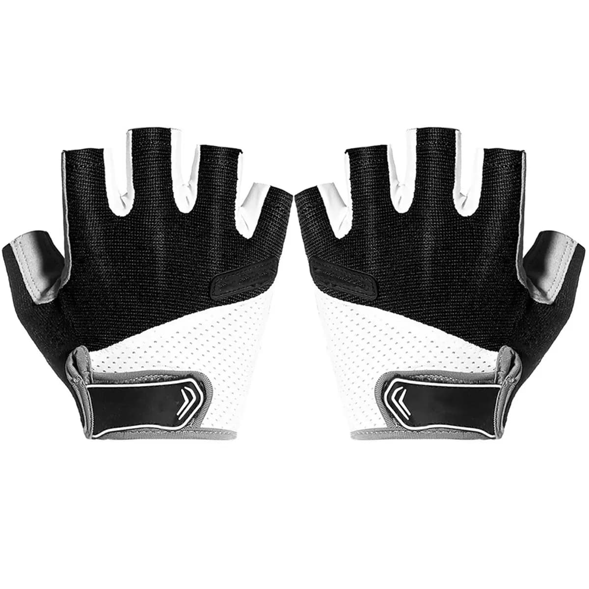 1 pair of unisex cycling gloves with half fingers, breathable, anti-slip, shock absorbent, for cycling, driving, jogging, black, XL