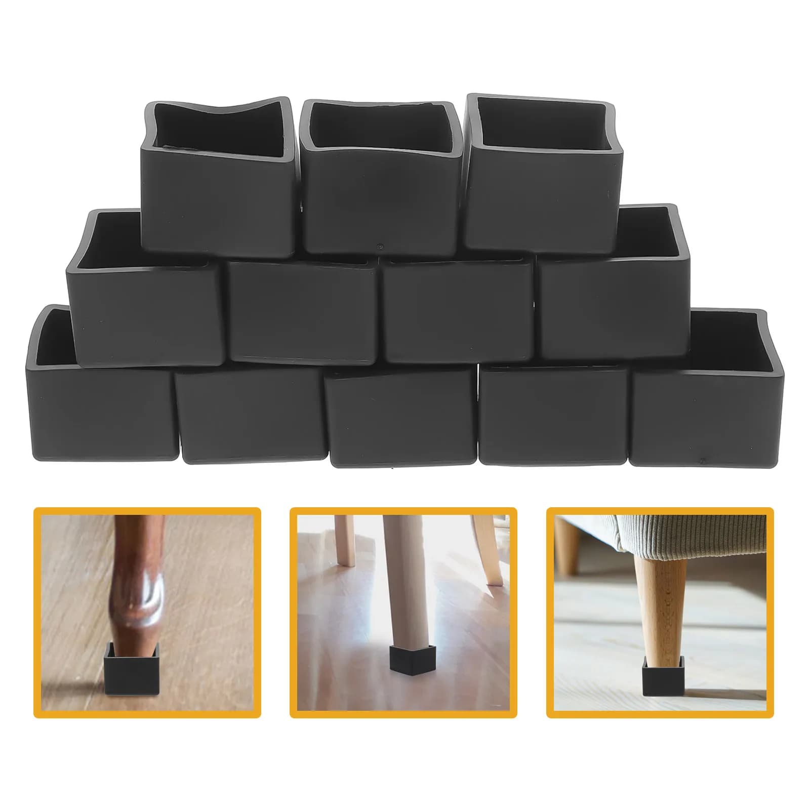 12Pcs Furniture Leg Protectors Chair Leg Covers for Hardwood Floor Scratch Proof Sturdy PP Material Floor Protector for Sofa