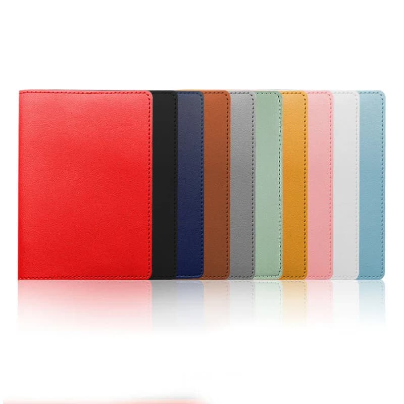 Custodia per passaporto da viaggio per donna uomo custodia per porta carte di credito in tinta unita custodia semplice per porta passaporto in pelle Pu