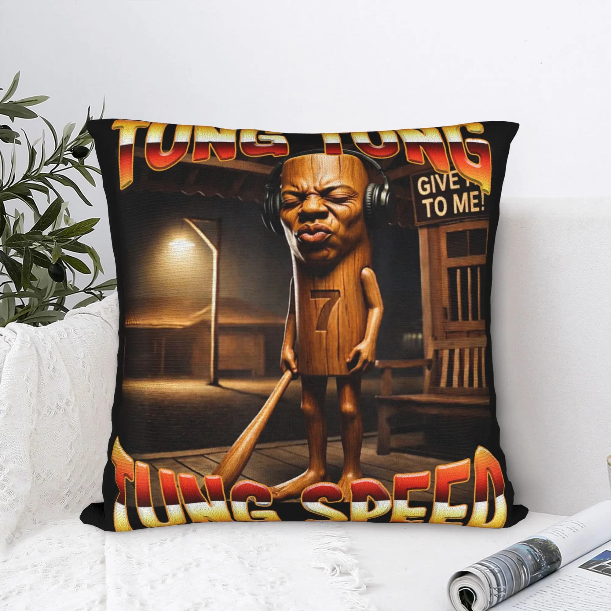 Tung Speed Tuff Brainrot Meme Gen Z Federa per cuscino, copricuscino comodo e alla moda per divano e decorazione domestica