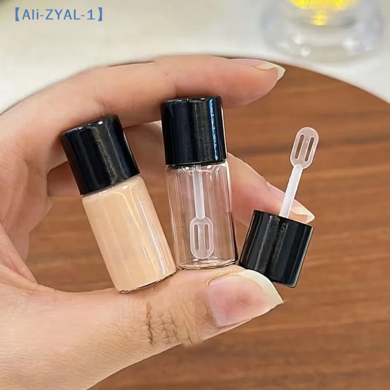 【ZYAL-1】5/10 Pezzi Mini Flaconi Ricaricabili per Fondotinta Liquido 4ml, Bottiglie da Viaggio Vuote con Mini Cucchiaio Dosatore, Strumenti per Cosmetici
