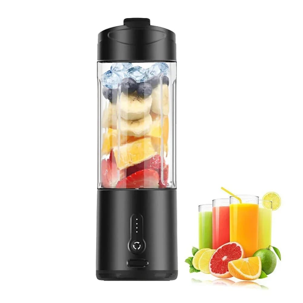 Frullatore portatile potente a 6 lame, spremiagrumi personale per frullati e smoothie, tazza portatile ricaricabile USB, mixer per succhi di frutta freschi